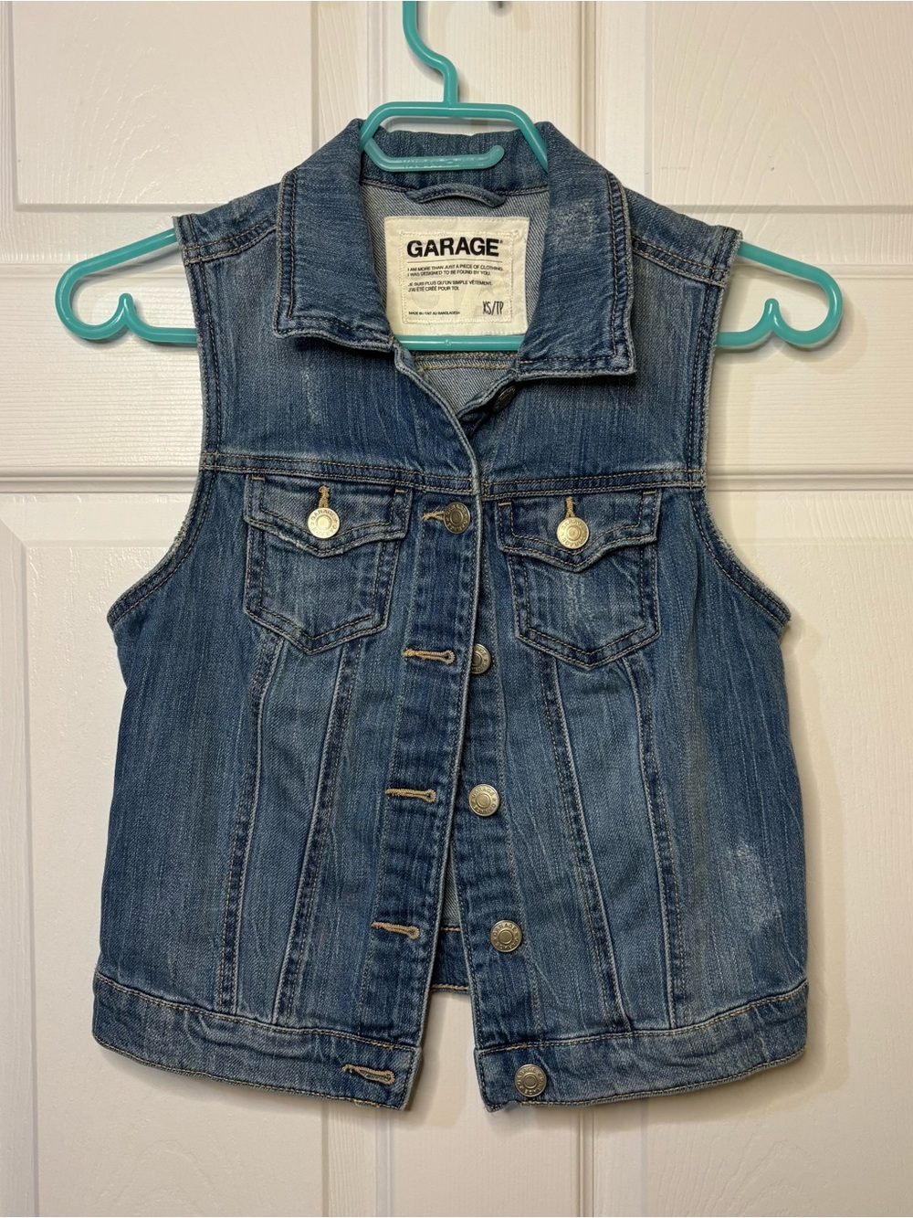 Garage Distressed Denim Vest